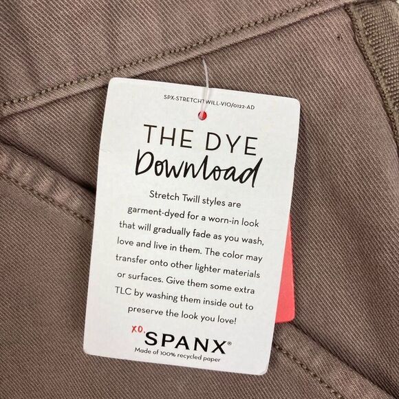 SPANX Stretch Twill 6” Shorts in Smoke Pull On Mid Rise Tummy Shaping Short sz L - Picture 6 of 11